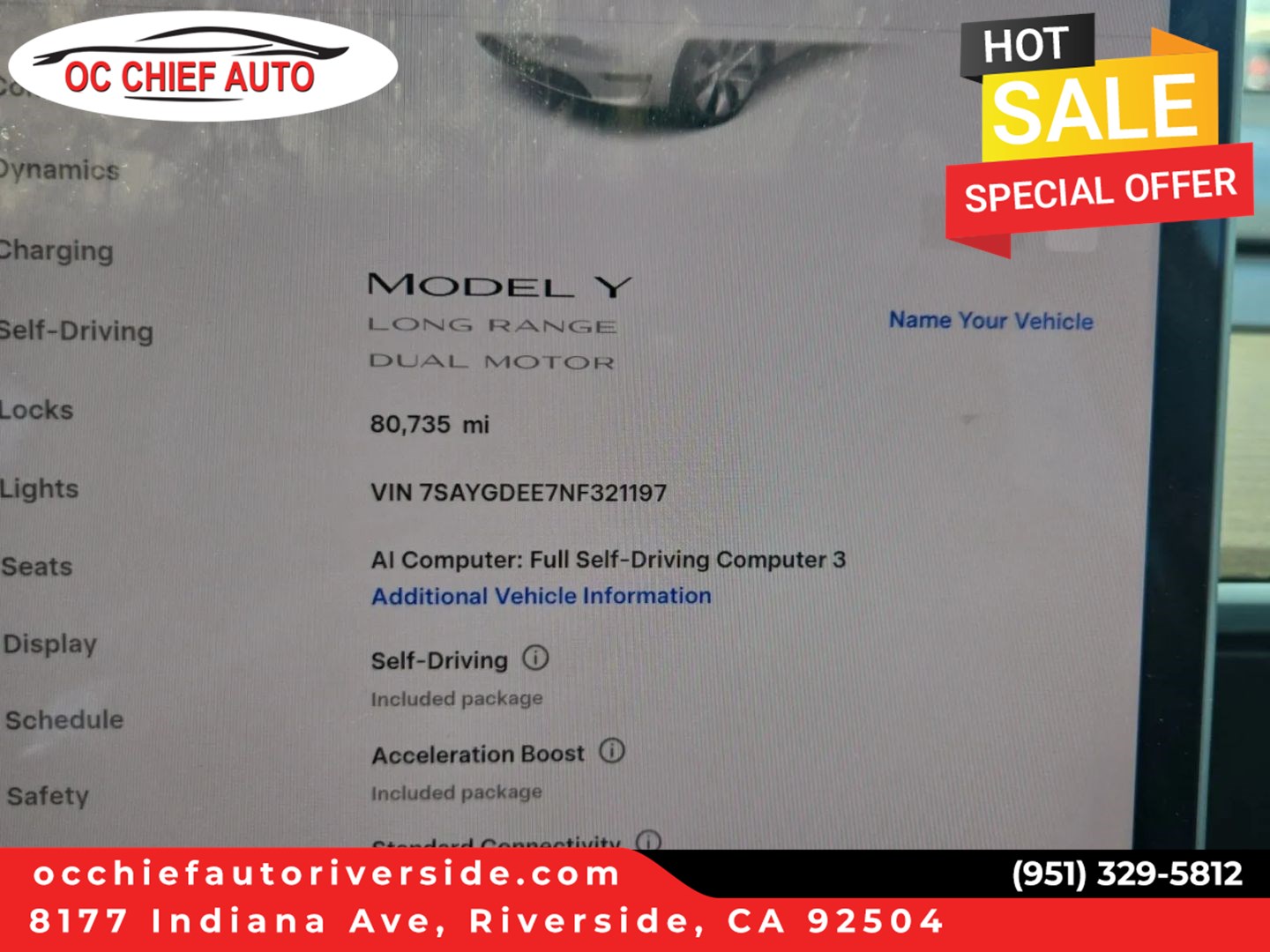 tesla model y 2022 7SAYGDEE7NF321197 image